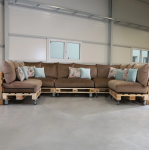 Paletové sedenie Golden Garden GG93/1 - Podsedáky a Vankúše "FIT IN" 120cm x 80cm x 15cm - penový granulát - capuccino